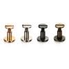10Sets Flat Head Belt Studs Copper Rivets Decorative Double Cap Leather Screws Leather Tool
