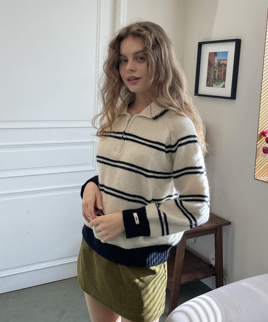 DELIDI Comley Stripe Knit (Ivory)