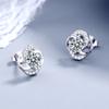 Серьги-гвоздики из стерлингового серебра S925 с четырьмя листочками клевера, корейский стиль, микро-инкрустация, модные универсальные элегантные серьги, ювелирные изделия