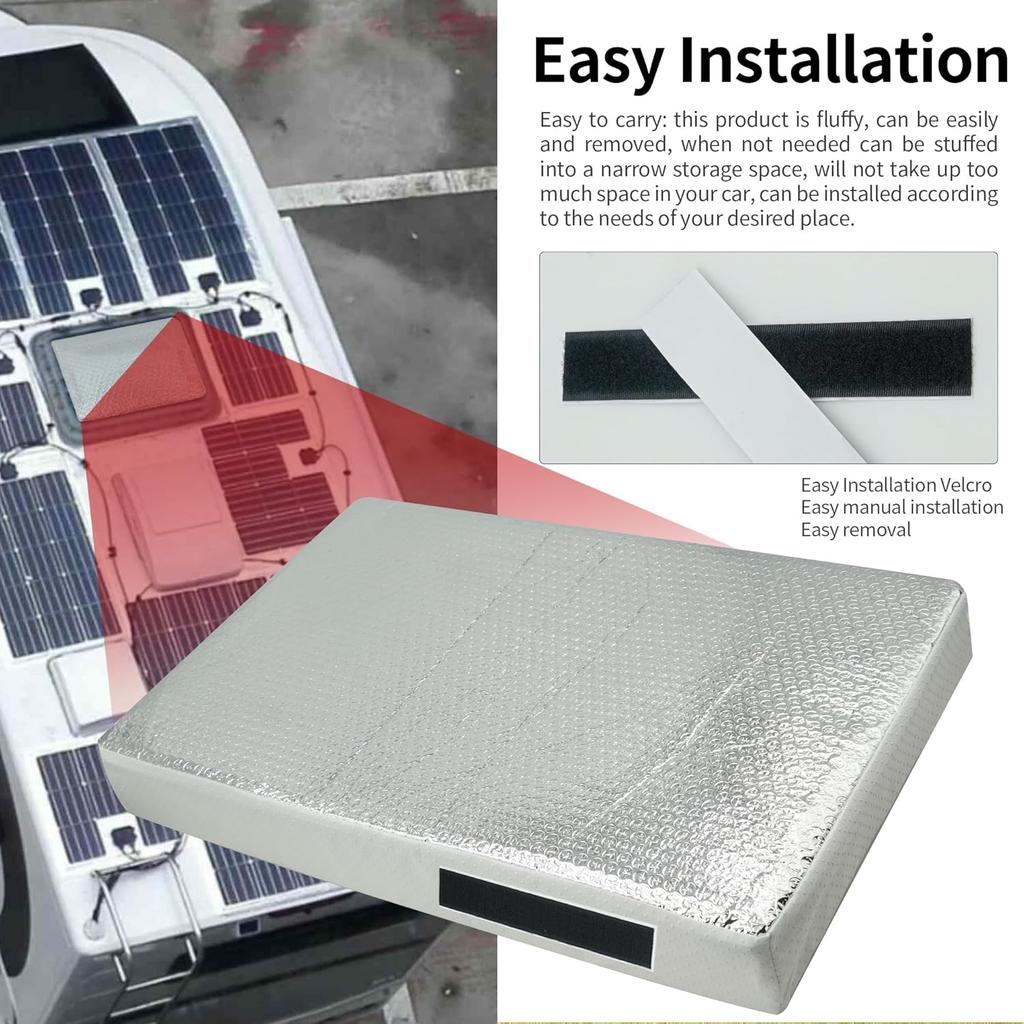 2PCS 22"X14"X3" Universal RV Vent Ulator, RV Skylight Cover With Reflective Surface, Skylight Shade Energy Savings Sunroof Fits For 22 Inch X 14 Inch