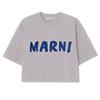 Marni Thje0333p0 UScS11 Lon15 Логотип Кроп Женская Футболка с Коротким Рукавом