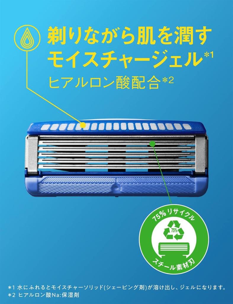 Hydro Schick Hydro 5 Basic Replacement Blades with Skin 5 Blue (8 Pieces) Guard, Blades,