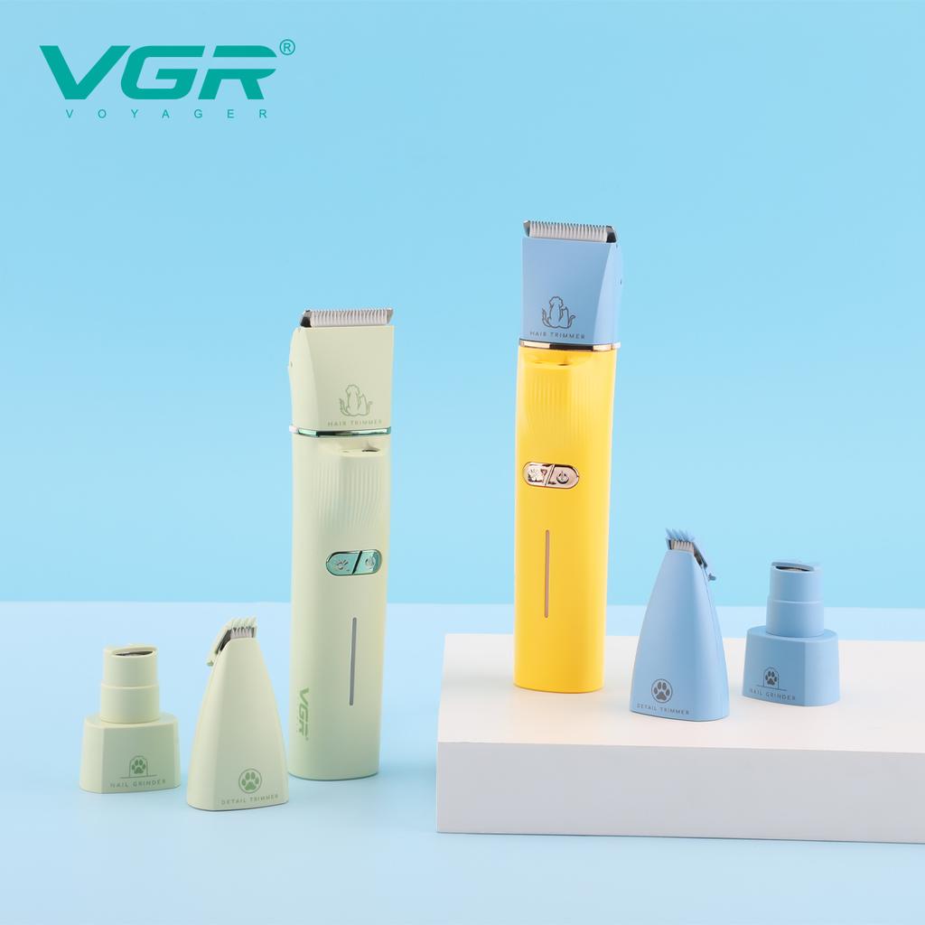 VGR Профессиональная машинка для стрижки домашних животных 3-в-1, электрическая, перезаряжаемая, для кошек и собак, триммер для шерсти животных, беспроводная, безопасная и нежная к коже, V-219