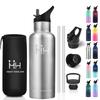 750ml Stainless Steel Water Bottle with Seamless Large Easy To Perfect for Bicycle Carbonated Stylish Vacuum Insulated Drink Bottle Straw, Design,