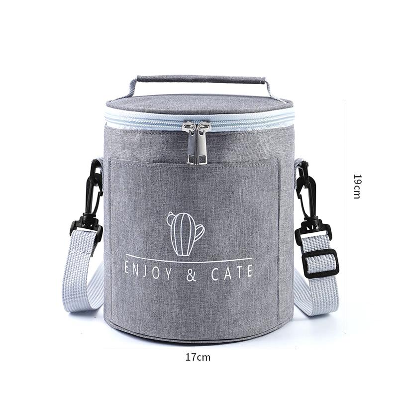Круглая изолированная сумка для ланча, изолированная сумка, большая тяжелая алюминиевая фольга, портативная сумка для бенто, рабочая сумка, сумка для ланча