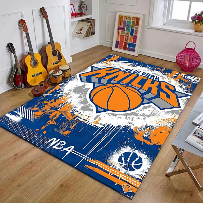 New York Knicks Printed Area Rug Carpet for Bedroom Living Room Home Decor Rugs Mat Non Slip Mat Rug for Bedside