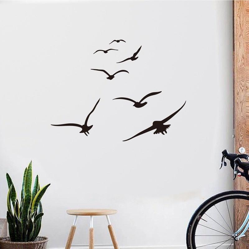 1pcs A Flock of Seabirds Wall Stickers Living Room Bedroom Background Diy Decoration Mural Art Decals Carved Stickers
