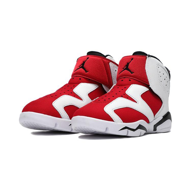 Детские кроссовки Air Jordan 6 Retro Little Flex PS Carmine Белый Черный CT4416-106