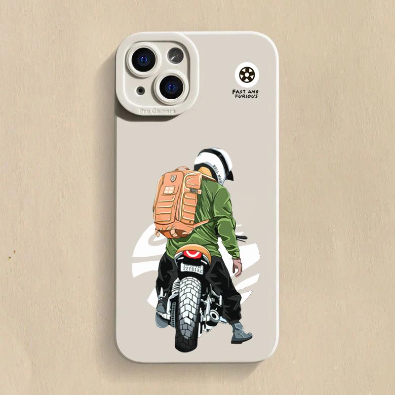Trend Cool Biker чехол для телефона с изображением мотоцикла для iPhone 16 Pro Max 11 12 13 14 15 X XS XR 7 8 Plus SE 2020 16E силиконовый мягкий чехол
