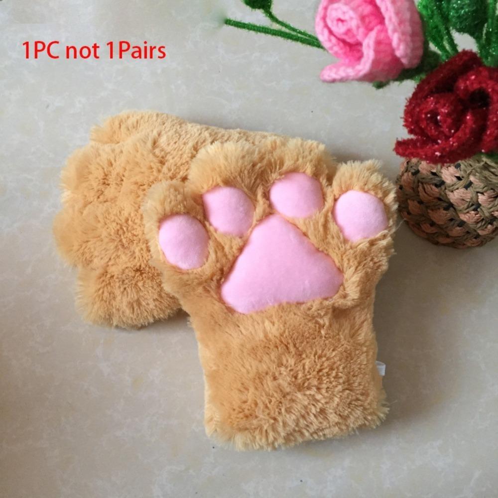 Cartoon Plush Mittens Plush Fluffy Cat Gloves New Cute Cat Claw Paw Gloves Women