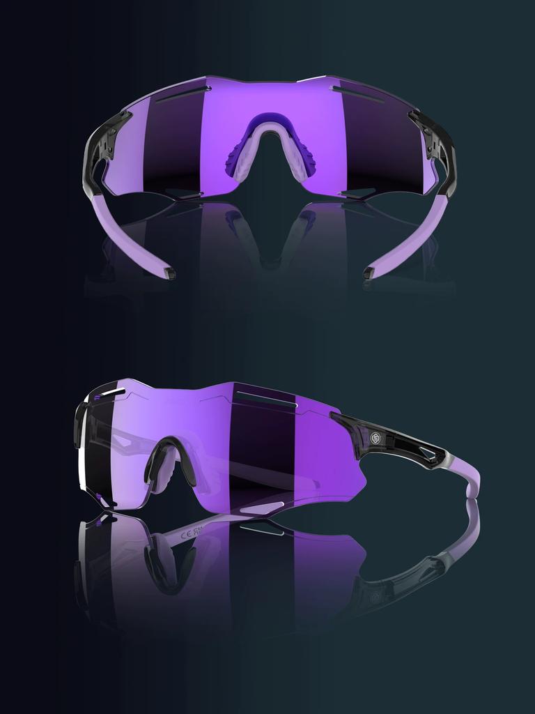Sm Anti-Slip Running Glasses, Professional Outdoor Sports Glasses for Men and Women, Colorful High-Transparency Night Running and Cycling Glasses