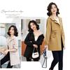 New Women Trench Coat with Lining Spring Autumn Thin Windbreaker Women Mid-Long Korean Slim and Casual Coat Jacket Hooded