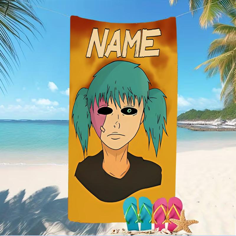 Customizable personalized beach towels Sally Face themed designs.Suitable for the beach, yoga, sports;ideal as beach accessories