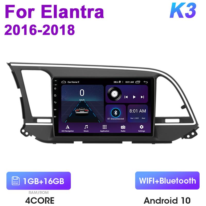 2 Din Android 12 автомобильное радио для Hyundai Elantra 6 2016-2018 мультимедийный видеоплеер GPS 4G Carplay авто стерео DVD QLED головное устройство