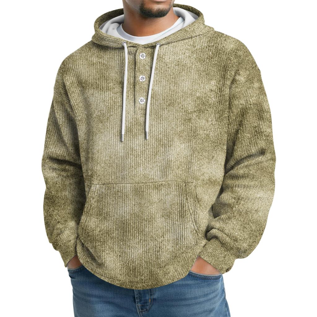 Men's Knit Hooded Sweatshirt Casual Long-Sleeve Sweatshirt