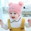 Winter Children Warm Baby Knitted Hats With Pom Pom Kids Knit Beanie Hats Solid Color Infant Hat For Boys Girls