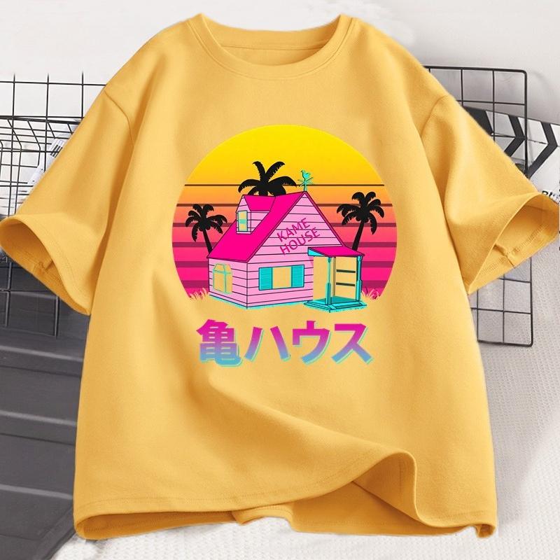 Kame House T Shirt Unisex WOMEN Cotton Master Roshi T-Shirt Japanese Style Casual Short Sleeve Tshirt Tee Shirt Unisex's Clothing Tops