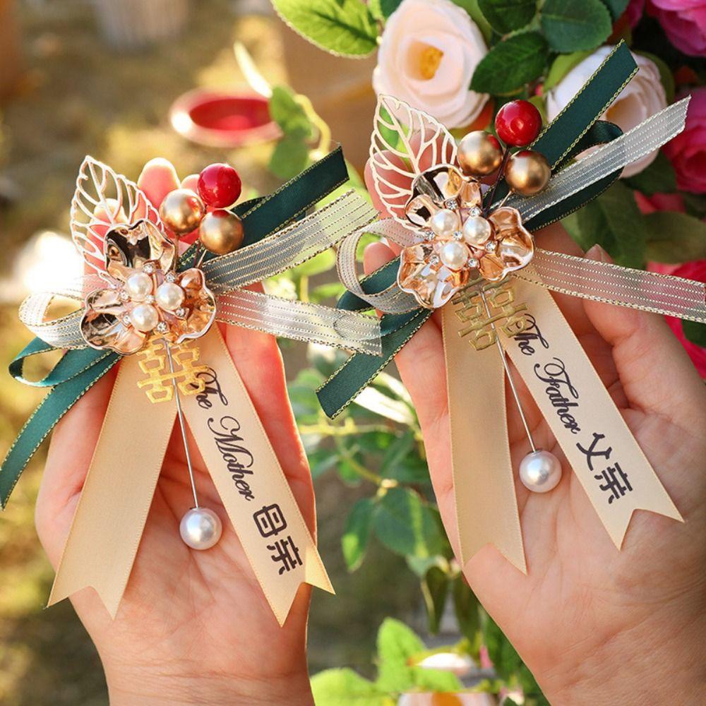 Decorative Parents Bridesmaid Wedding Corsage Chinese Style Corsage Groom Brooch Bride Brooch