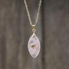 Original natural stone amethyst zirconium pendant, real gold-plated necklace, niche design, versatile and popular jewelry.