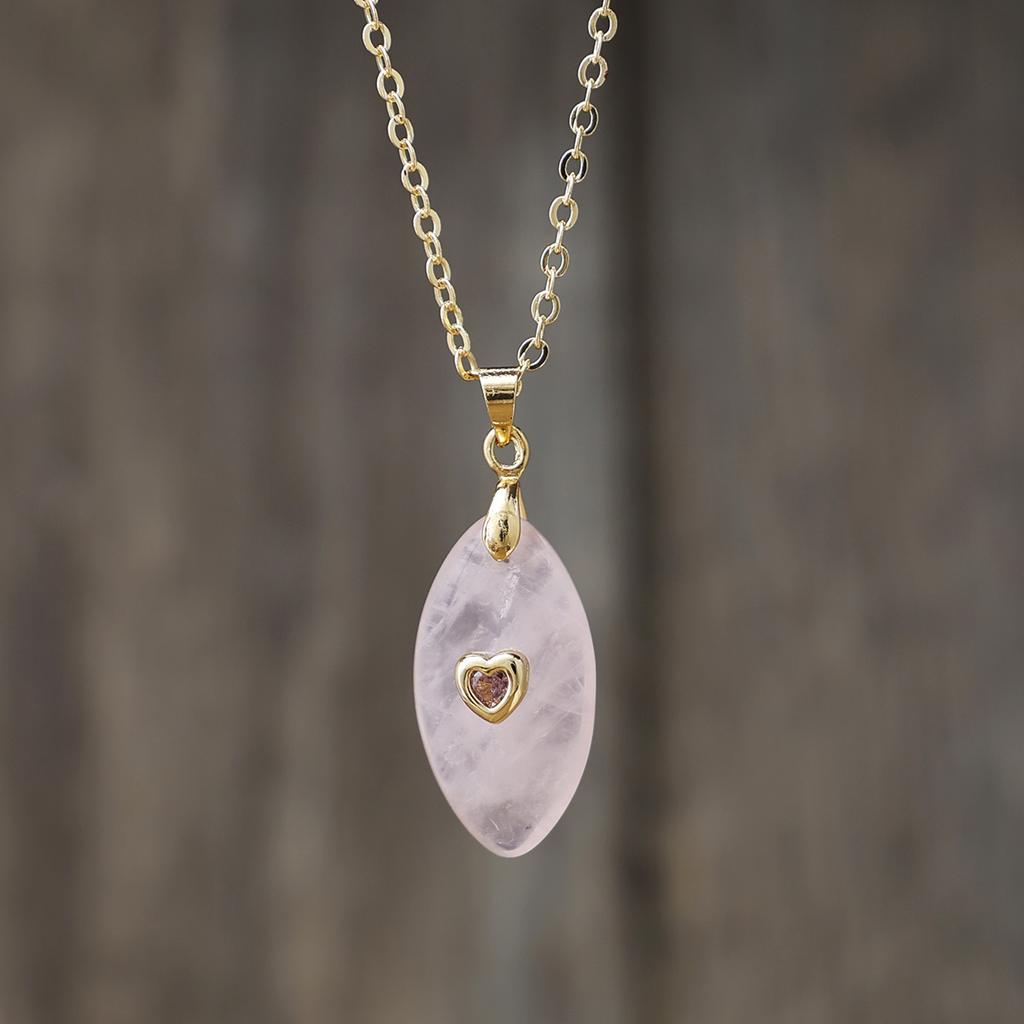 Original natural stone amethyst zirconium pendant, real gold-plated necklace, niche design, versatile and popular jewelry.