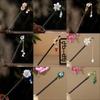 Wooden Flower Hair Forks Handmade Hairpin Chopstick Hair Ornament Hanfu Hair Bun  Wedding