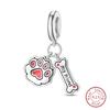 925 Silver Cute Puppy Happy Little Cat Charms Beads Fit DIY S925 Bracelet Women Birthday Jewelry Gift