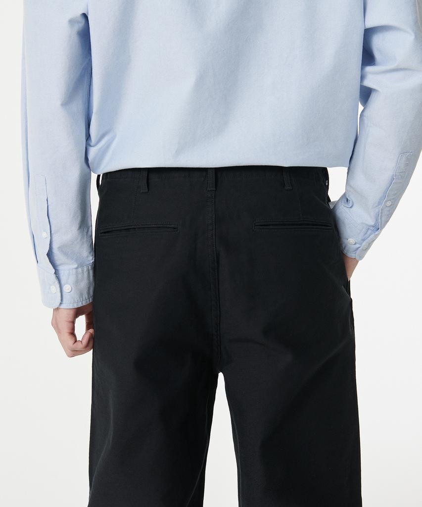 MUSINSA STANDARD Back Satin Tapered Officer Pants [Black]