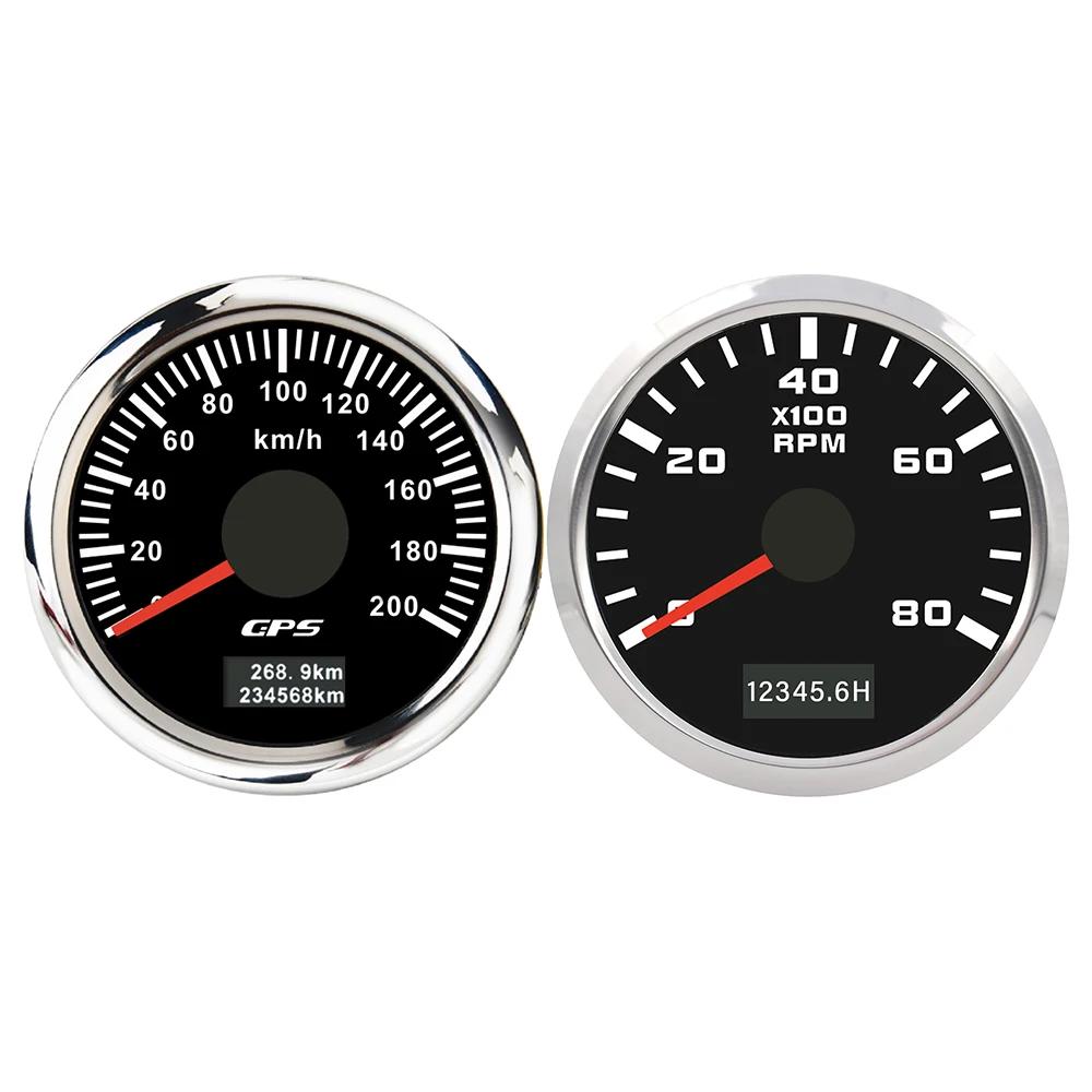 ELING 52 мм Набор из 2 датчиков GPS Спидометр 30 60 80 120 200 км/ч 3K 4K 6K 8K Тахометр RPM с подсветкой для Автомобиля Лодки Грузовика