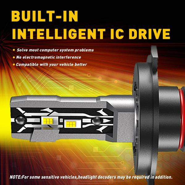 2 шт. 100 Вт 30000LM H4 H7 Canbus LED H8 H9 H11 9005 HB3 Hir2 9012 HB2 9003 Автомобильные светодиодные фары Turbo Противотуманные фары 6000K 12 В диод