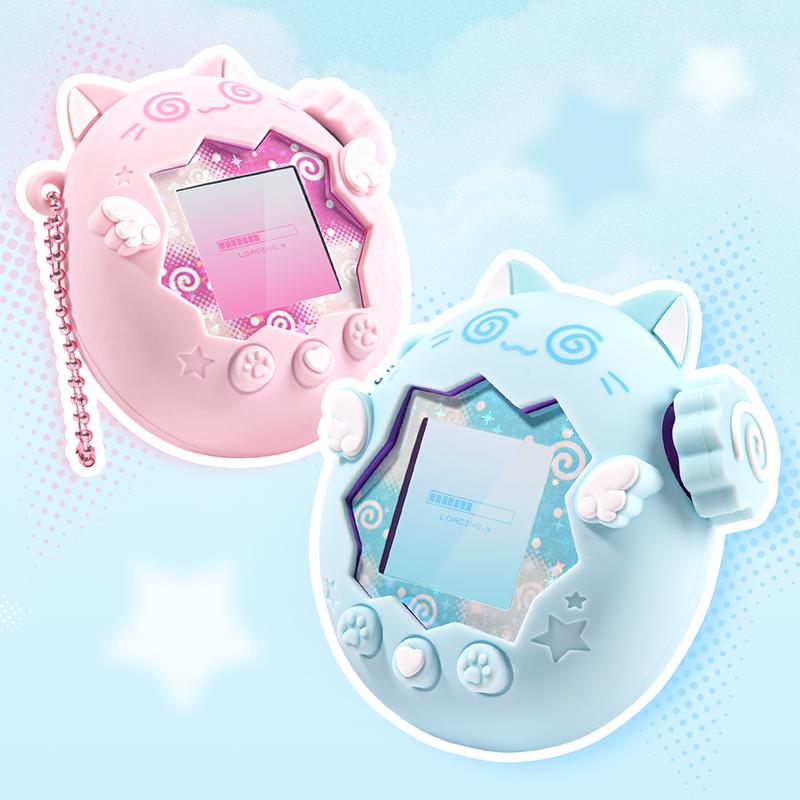 GeekShare Круглый Кот Для Tamagotchi Paradies Силиконовый Защитный Чехол Противоударный Милый Картонный Корпус Игровой Консоли Подарок Наклейка