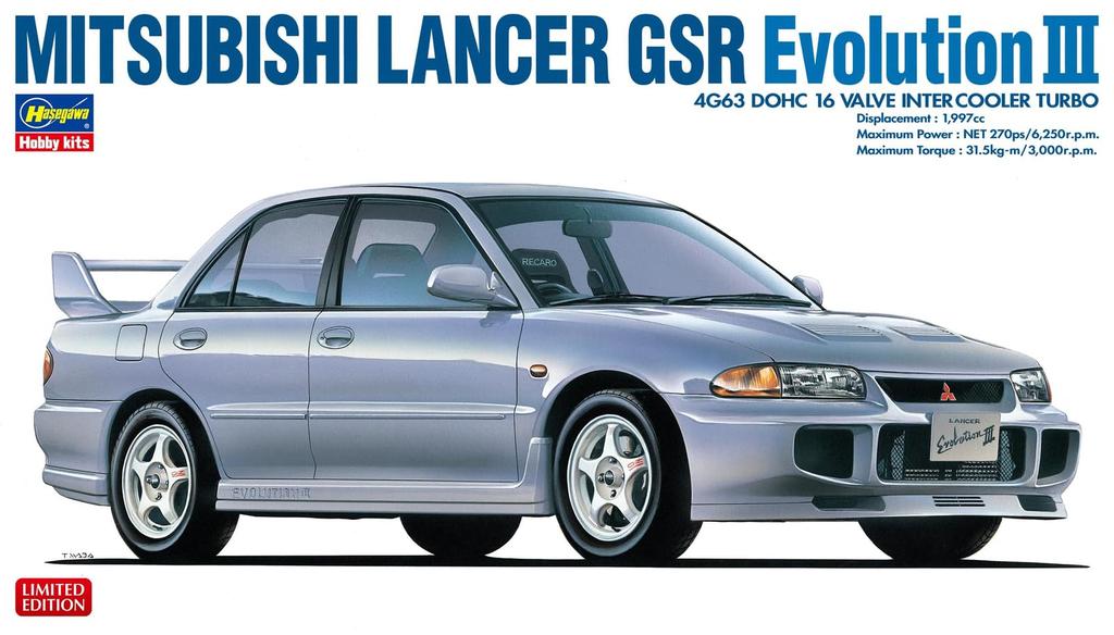 Hasegawa Пластиковая модель Mitsubishi Lancer GSR Evolution III 20708 1/24