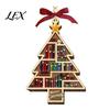 Library Theme Xmas Ornament Christmas Wooden Hollowed Pendant, Cross/Christmas Tree Hanging Ornament, Decorative Unique Gift for Book Worms Plaid Bow