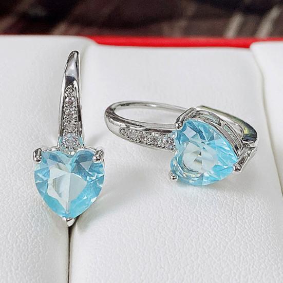 1 пара роскошных романтических сережек для пирсинга на спине в форме сердца с цирконием, висячие серьги для вечеринки