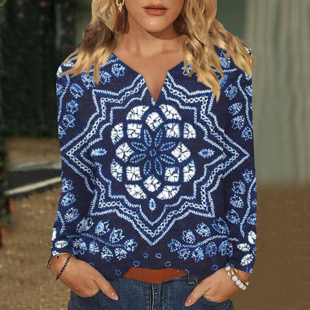 Женская футболка с принтом, длинными рукавами реглан, модный повседневный базовый топ с v-образным вырезом, обычный топ