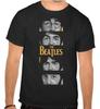 The Beatles Рок-музыка Логотип ЧЕРНАЯ Футболка - 1025-