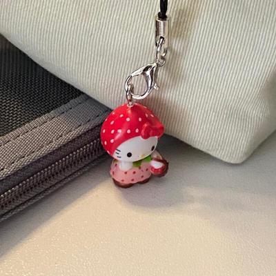 Sanrio Клубника Хелло Китти Подвеска для мобильного телефона Милый Забавный DIY Подвеска для рюкзака Брелоки Украшение Подарок другу на день рождения