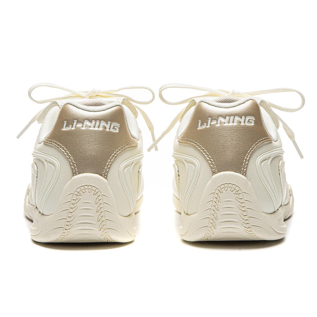 Li Ning Film Pulse Устойчивые к скольжению, износостойкие, легкие, низкие, повседневные кроссовки для женщин, цвет экрю, абрикосовый, золотой, AGLV136-19