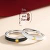 Gold Sun and Moon Couple Rings: Niche, Simple, Adjustable Rings for Men and Women