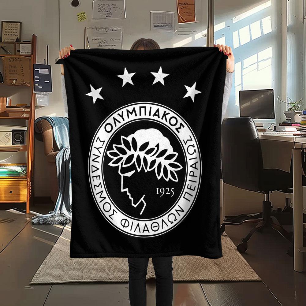 Olympiacos F.C FlAannel Blanket, High quality Comfortable for All Seasons, Home Decor, Warmth and Comfort