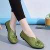 Женские лоферы с бантом - Удобные однотонные туфли на плоской подошве (зеленый, красный, бежевый, черный, коричневый), Легкая повседневная обувь, только ручная стирка