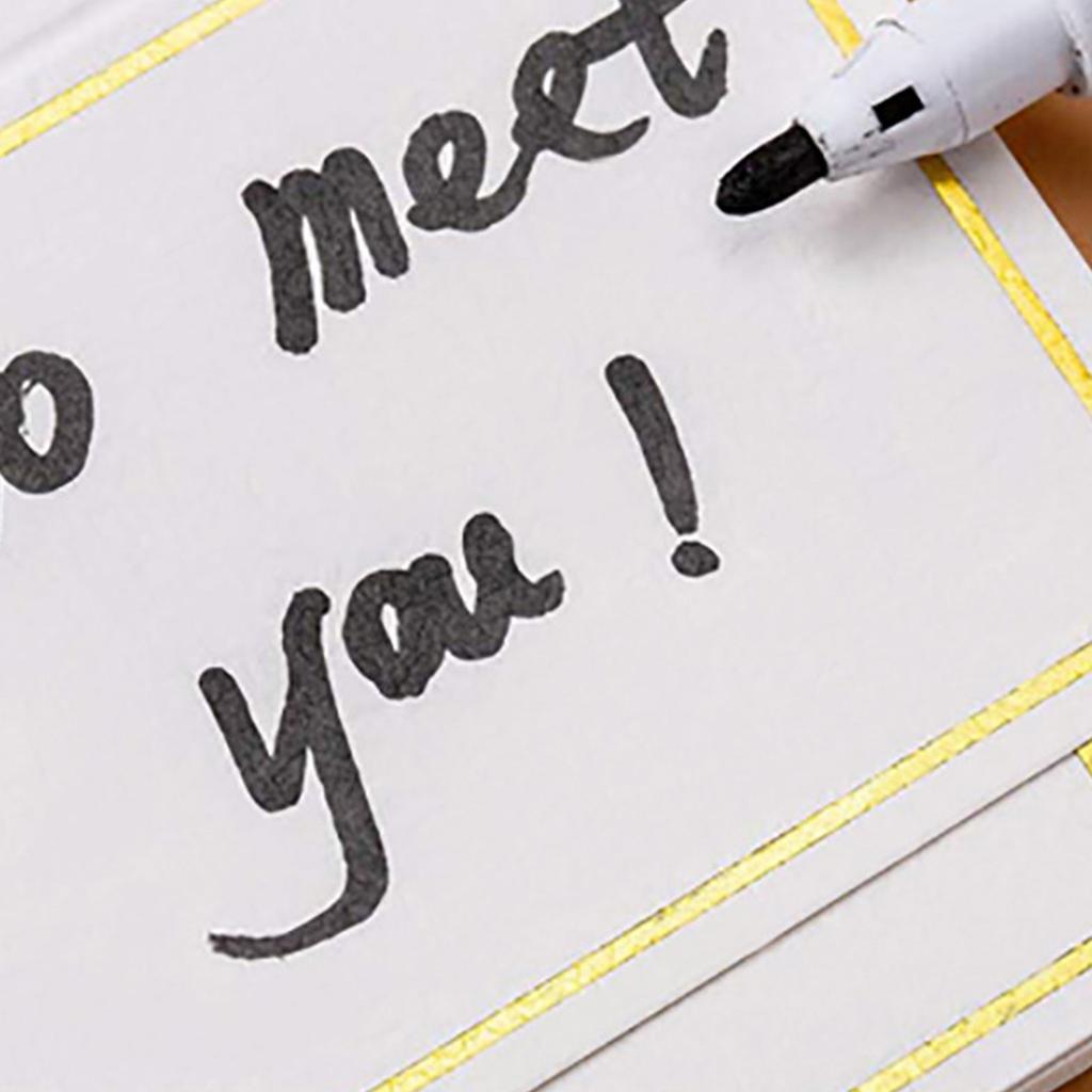 Set of 50 Stylish Gold Rimmed Table Name Cards for Wedding Banquet Dinner Party and Festival Gold/ Silver Accent