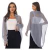 Womens Casual Long Sleeve Sun Protection Tops Open Front Chiffon Wraps Pleated Shawl Cover Ups Beachwear