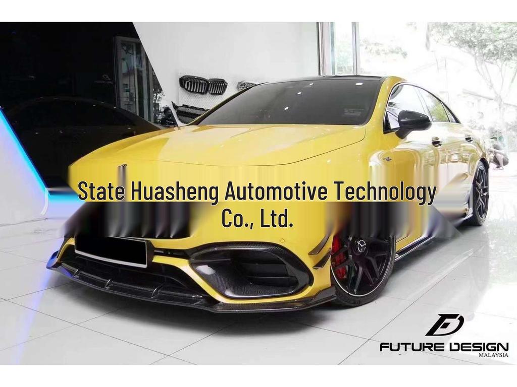 Compatible Mercedes-Benz CLA Carbon Fiber Front Lip & Side Skirts with Rear Wing Air Vents