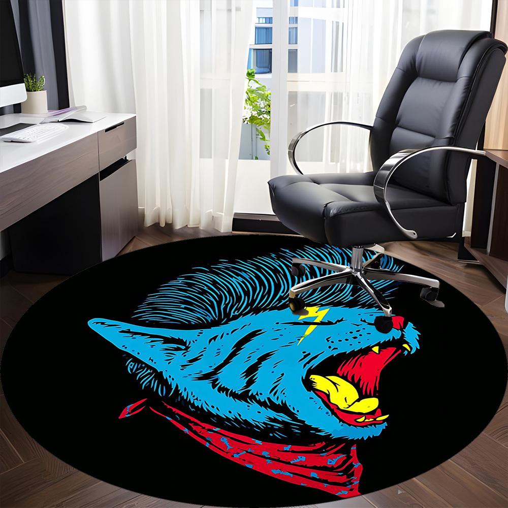 1 шт. Круглый ковер Panther Rocker для офиса, комнатный коврик, подходит для офиса, под офисные стулья, спальни, гостиной, домашнего декора, декора комнаты