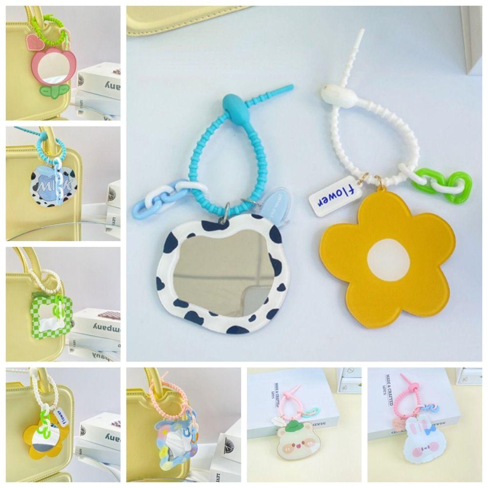 Тюльпан Цветок Портативное Зеркальце для Макияжа Брелок Маленький Мишка Маленький Мишка Косметика Брелок Украшение