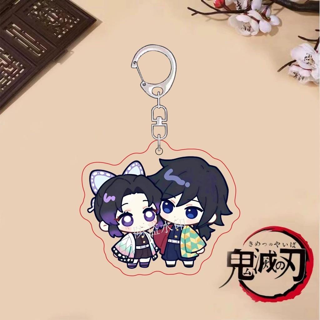 Keychain Pendant Anime Demon Slayer Kimetsu No Yaiba Kamado Tanjirou Double Sided HD Bag Pendant Gift For Fans Cosplay Props Jewelry Gift