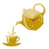 Teapot Shape Wall  Clock Modern Kitchen Home Decor Wall Sticker Hollow Digital Clock Watch Home Clock
