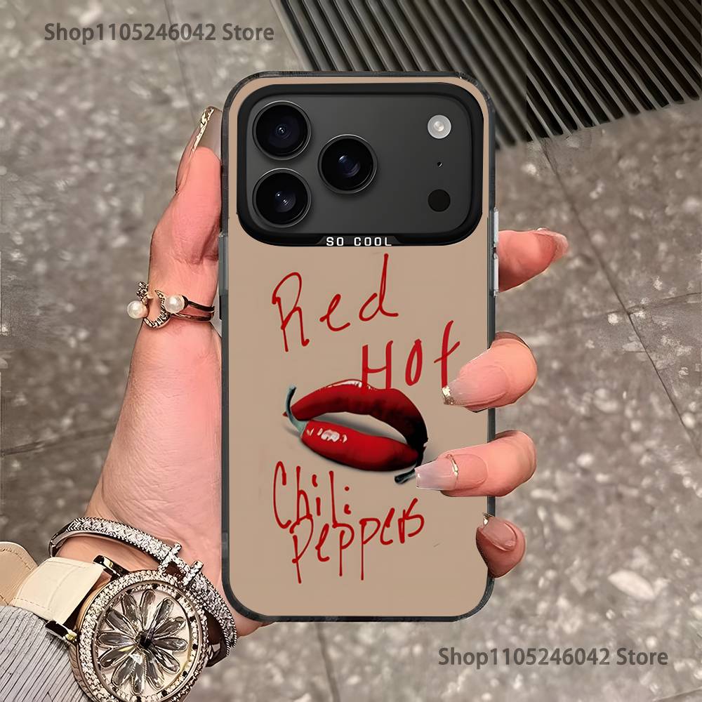 Красный перец RHCP Чехол для телефона для iPhone 17,16,15,14,13,12,11,Pro,XS,Max,Plus,Mini,SE4,E Черный Матовый Ударопрочный Чехол