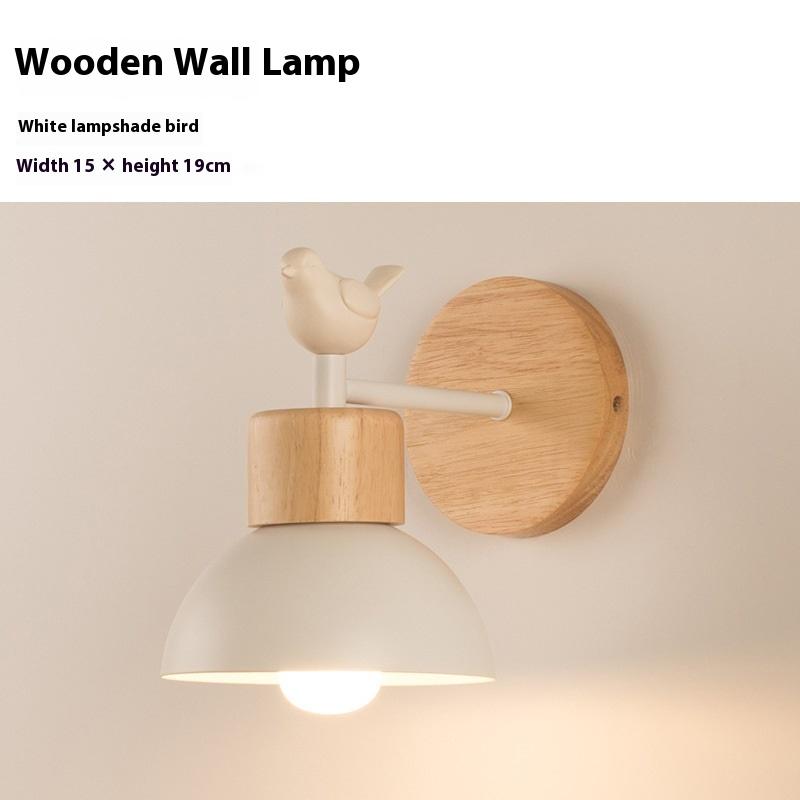 Скандинавские настенные светильники светодиодные креативные современные минималистичные проход спальня комната гостиная массив дерева коридор детский прикроватный светильник