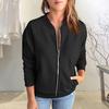 Women's Full Zip Up Jacket Spring Fall Long Sleeve Short Sweatshirt Casual Loose Outwear with Pockets